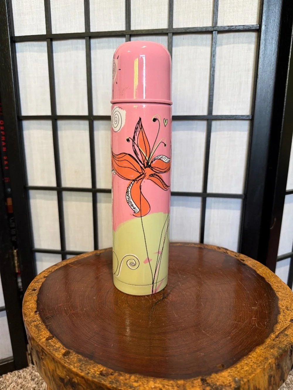 Starbucks Vintage 2006 Pylones Metal Spring Lock Thermos EUC